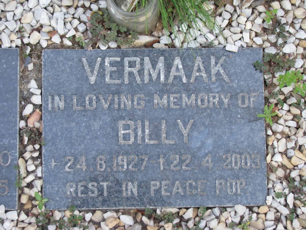 VERMAAK Billy 1927-2003