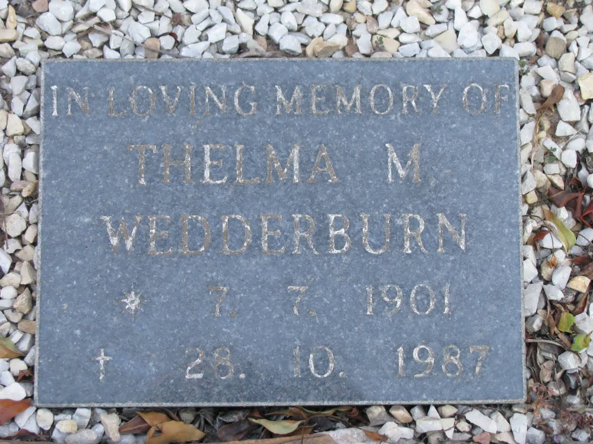 WEDDERBURN Thelma M. 1901-1987