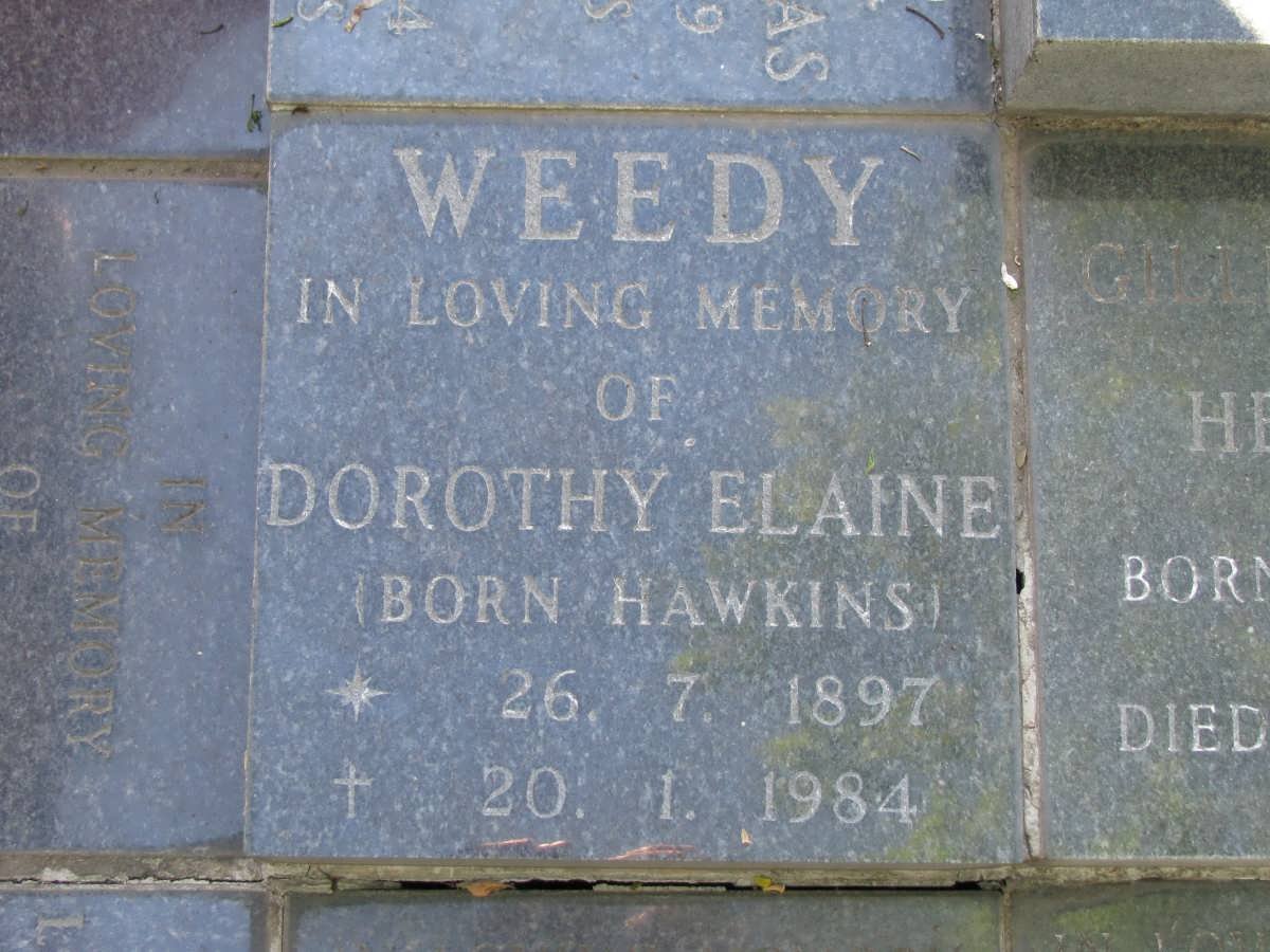 WEEDY Dorothy Elaine nee HAWKINS 1897-1984