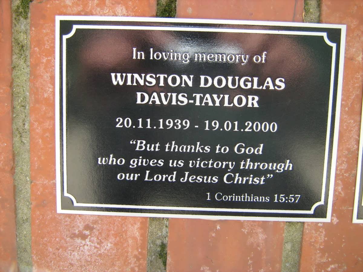 TAYLOR Winston Douglas, Davis 1939-2000