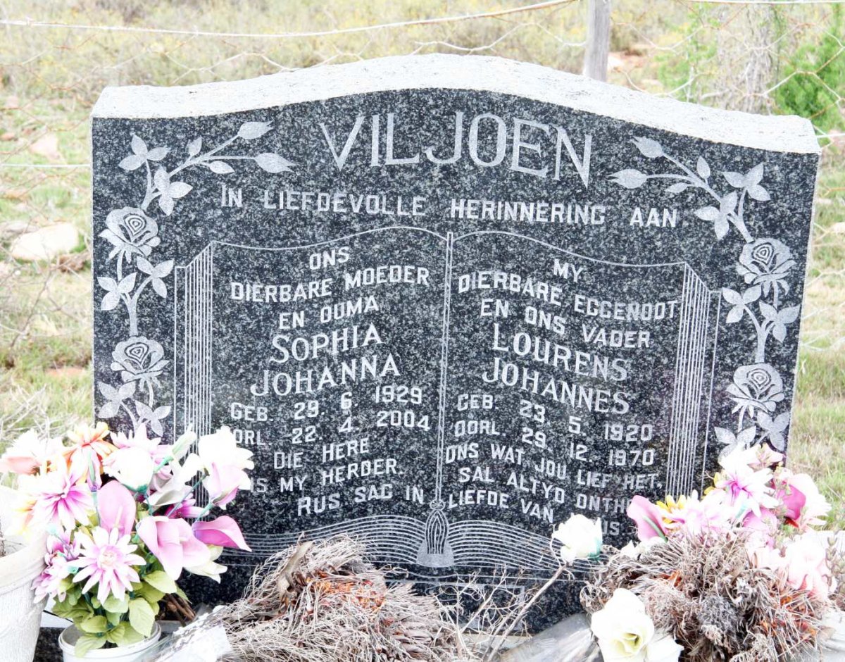 VILJOEN Lourens Johannes 1920-1970 &amp; Sophia Johanna 1929-2004