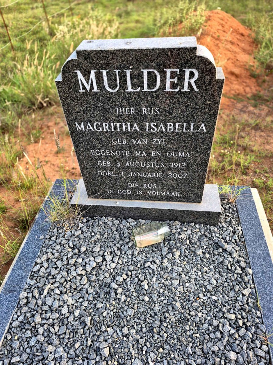 MULDER Magritha Isabella nee VAN ZYL 1912-2007