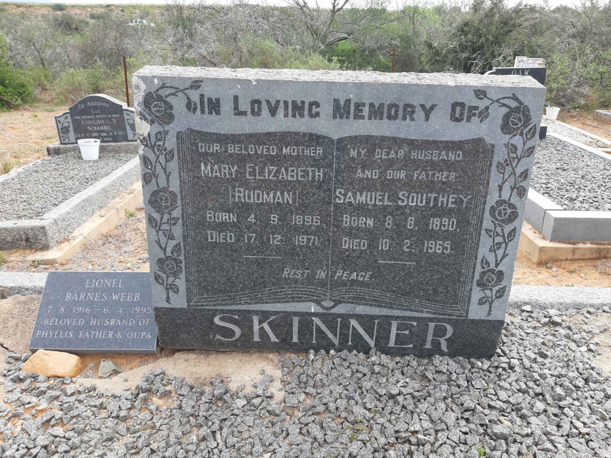 SKINNER Samuel Southey 1890-1965 &amp; Mary Elizabeth RUDMAN 1896-1971 :: WEBB Lionel Barnes 1916-1995