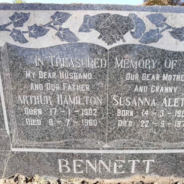 BENNETT Arthur Hamilton 1902-1960 &amp; Susanna Aletta 1905-1971