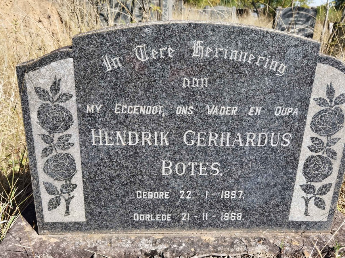 BOTES Hendrik Gerhardus 1897-1968