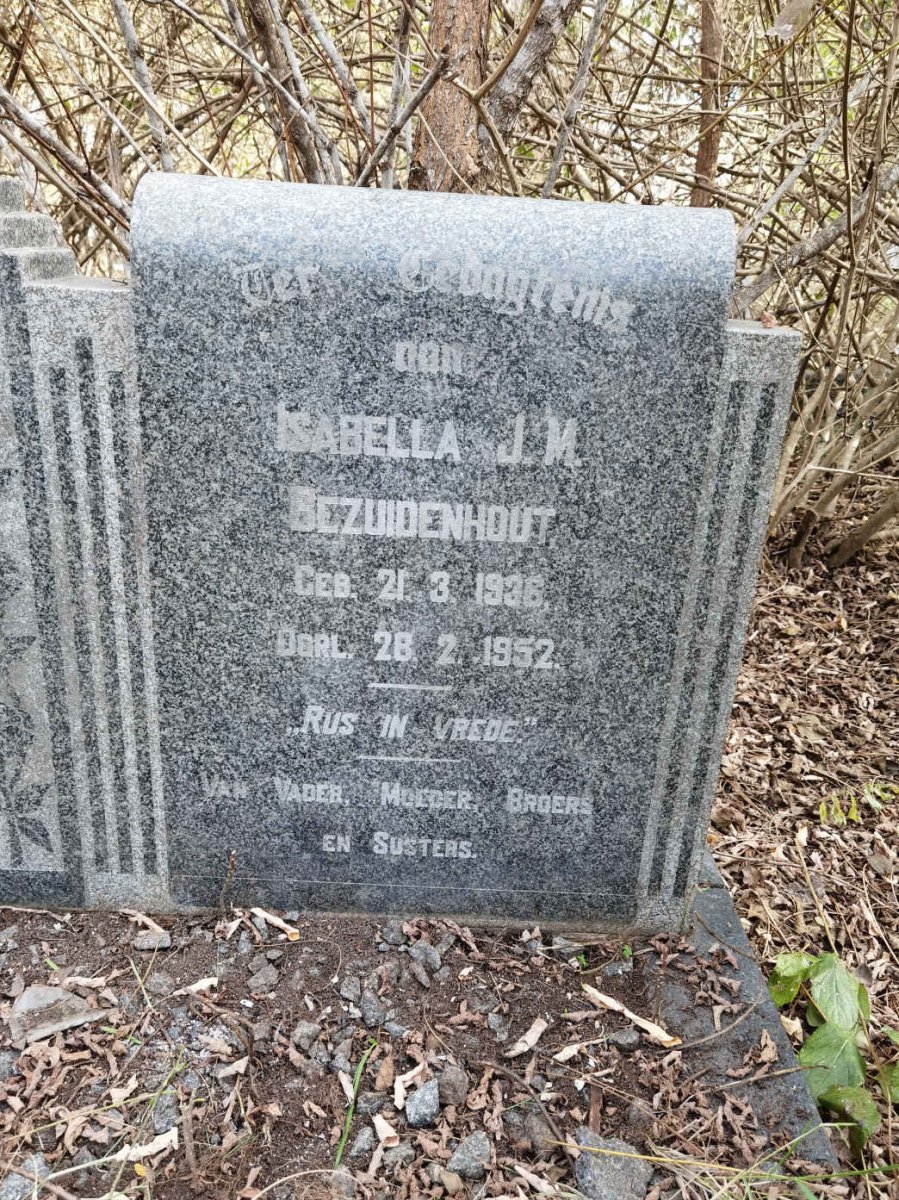 BEZUIDENHOUT Isabella J.M. 1936-1952