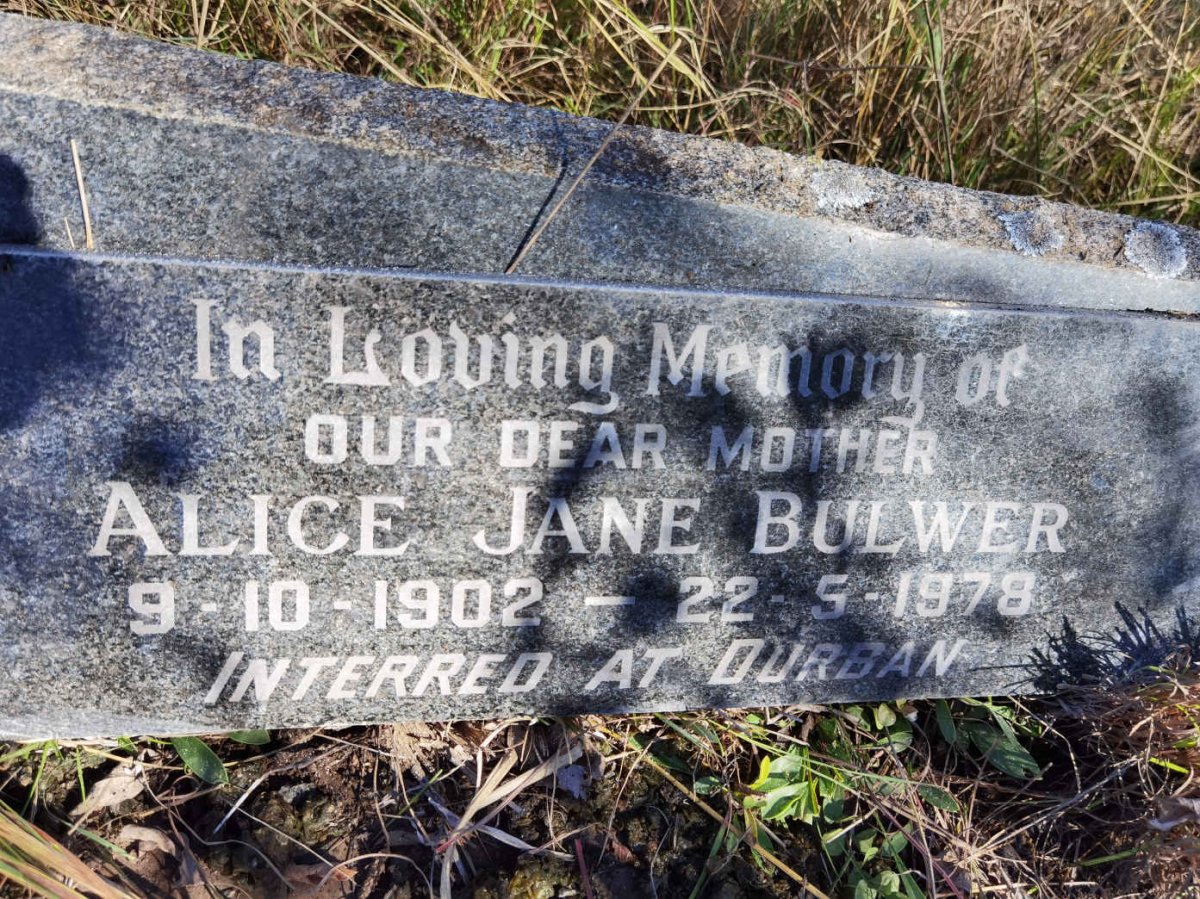 BULWER Alice Jane 1902-1978