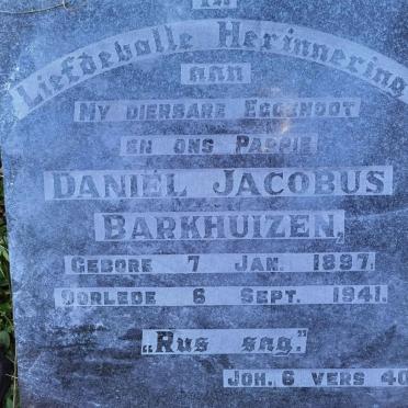 BARKHUIZEN Daniel Jacobus 1897-1941