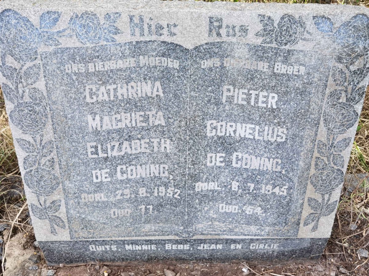CONING Cathrina Magrieta Elizabeth, de -1952 :: DE CONING Pieter Cornelius -1945