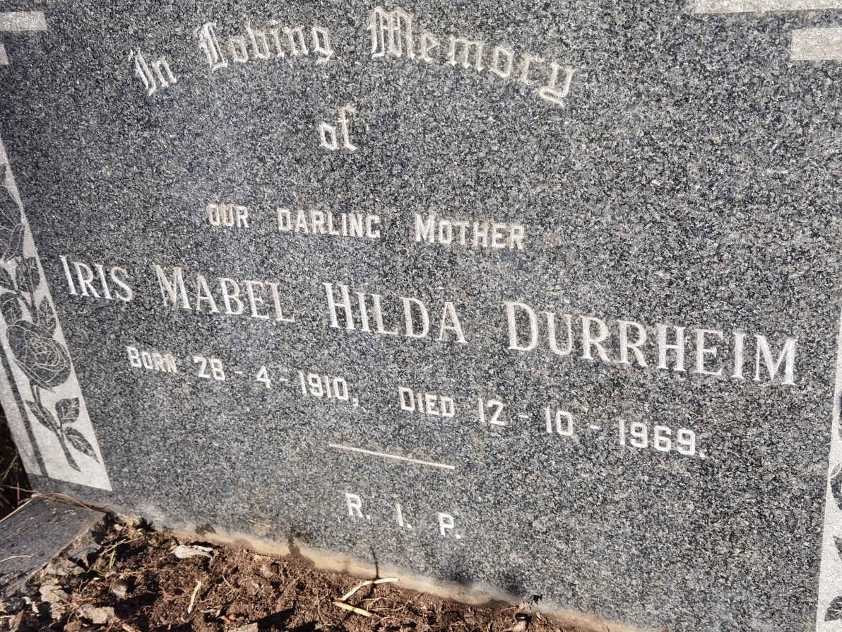 DURRHEIM Iris Mabel Hilda 1910-1969