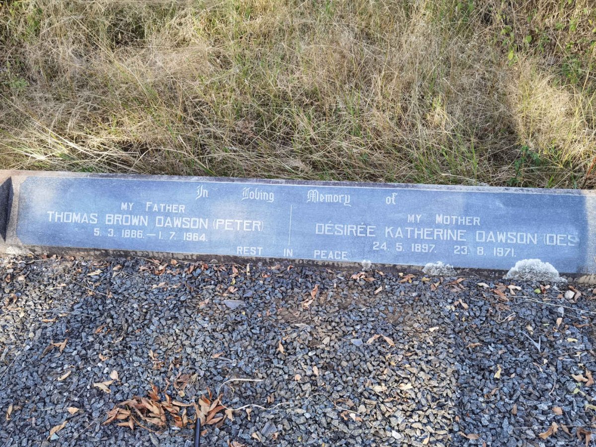 DAWSON Thomas Brown 1886-1964 &amp; Desiree Katherine 1897-1971