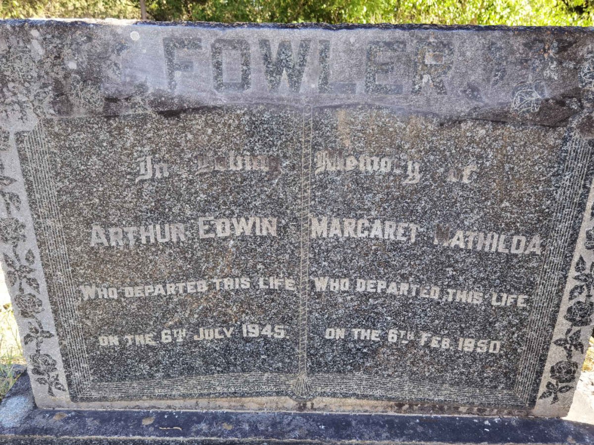 FOWLER Arthur Edwin -1945 &amp; Margaret Mathilda -1950