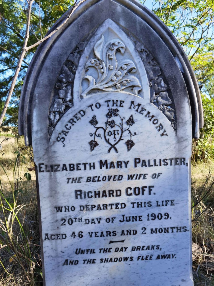 GOFF Elizabeth Mary Pallister -1909