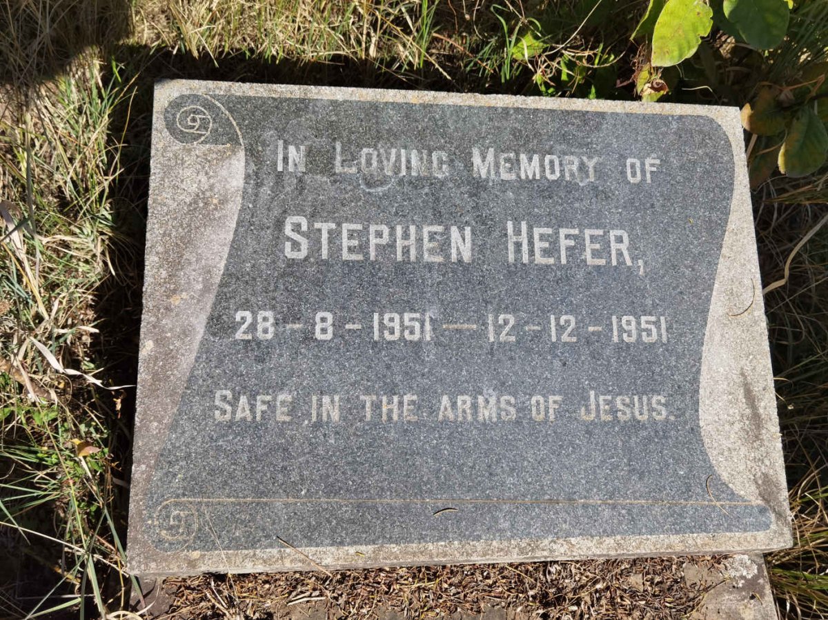HEFER Stephen 1951-1951