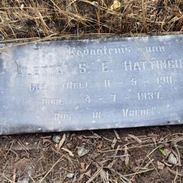 HATTINGH Aletta S.E. nee NEL 1911-1937