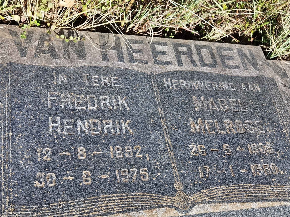 HEERDEN Fredrik Hendrik, van 1892-1975 &amp; Mabel Melrose 190?-1980