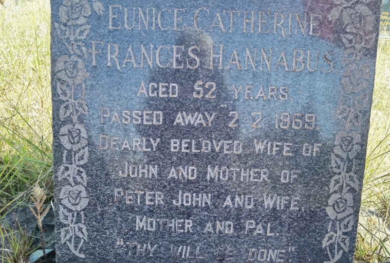 HANNABUS Eunice Catherine Frances -1969