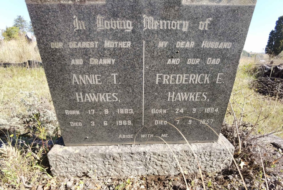 HAWKES Frederick E. 1884-1957 &amp; Annie T. 1883-1969