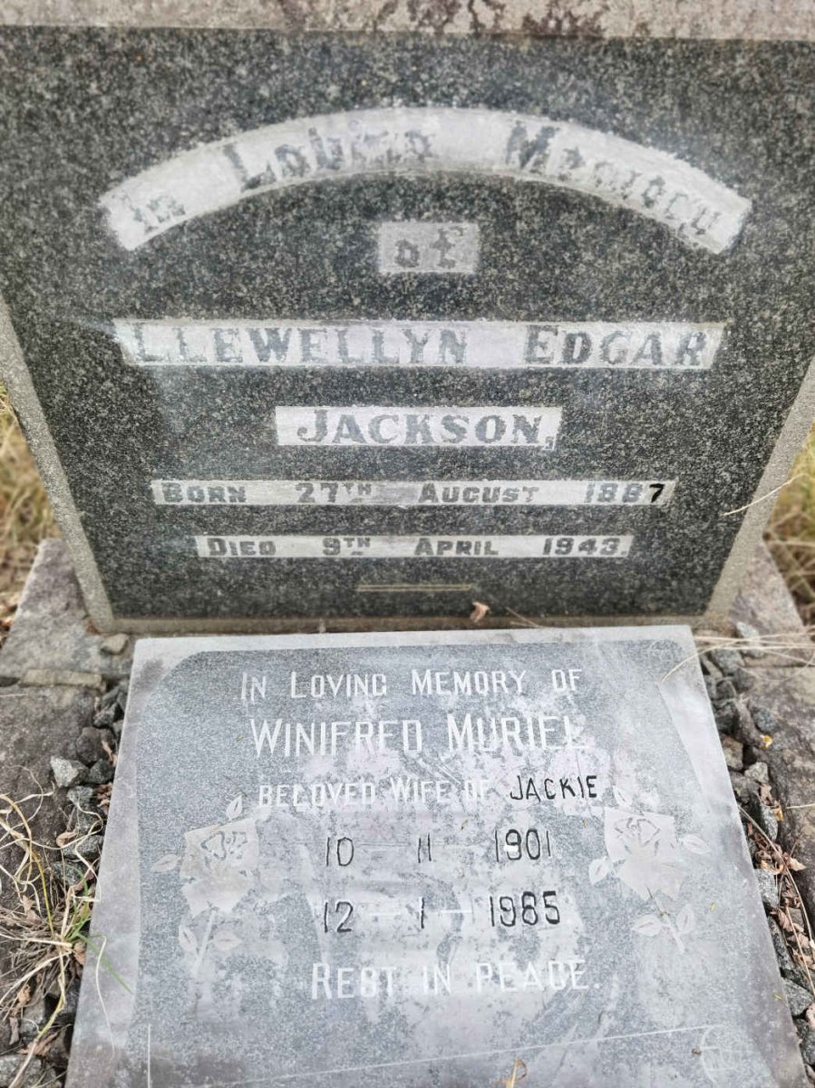 JACKSON Llewellyn Edgar 1887-1943 &amp; Winifred Muriel 1901-1985