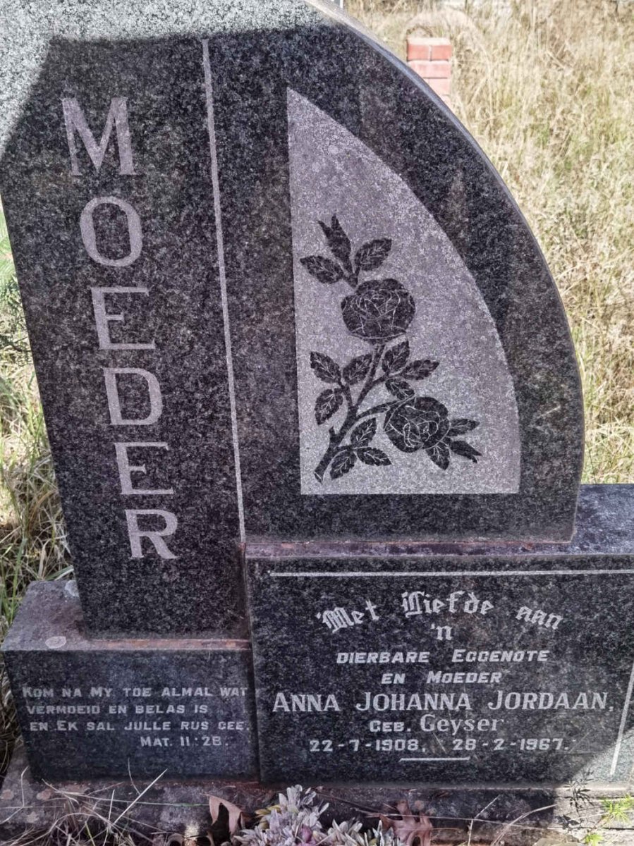 JORDAAN Anna Johanna nee GEYSER 1908-1967