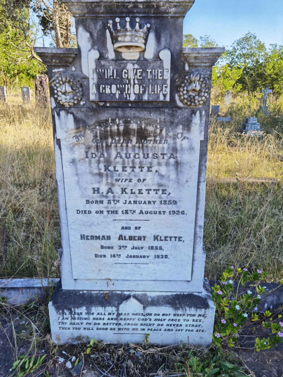 KLETTE Herman Albert 1855-1930 &amp; Ida Augusta 1859-1926
