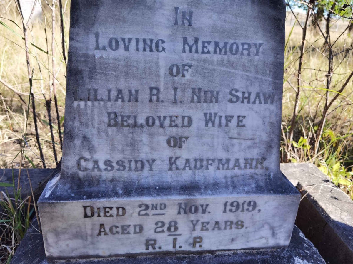KAUFMANN Lilian R.I. Nin nee SHAW -1919