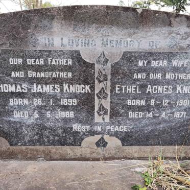 KNOCK Thomas James 1899-1986 &amp; Ethel Agnes 1901-1971