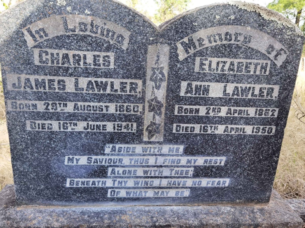 LAWLER Charles James 1860-1941 &amp; Elizabeth Ann 1862-1950