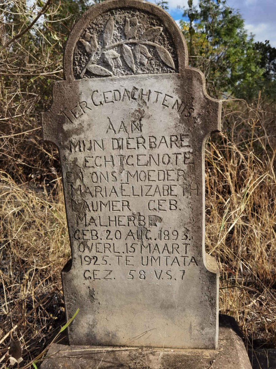 LAUMER Maria Elizabeth nee MALHERBE 1893-1925