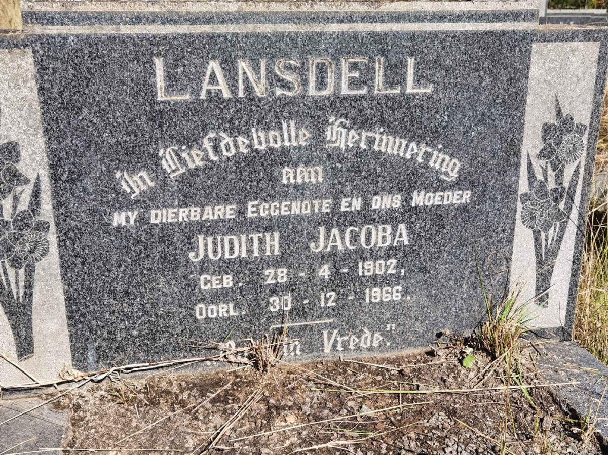 LANSDELL Judith Jacoba 1902-1966