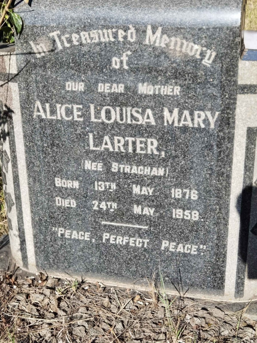 LARTER Alice Louisa Mary nee STRACHAN 1876-1958