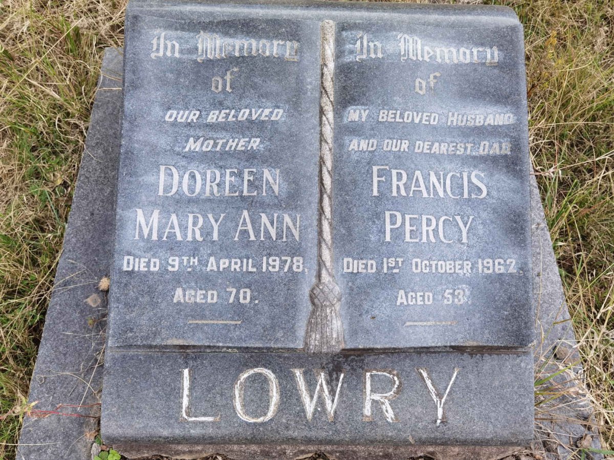 LOWRY Francis Percy -1962 &amp; Doreen Mary Ann -1978