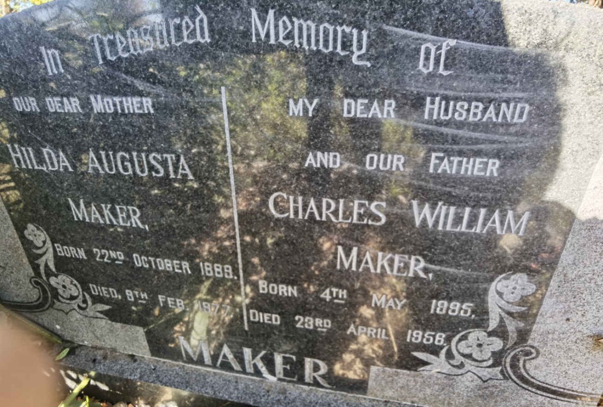 MAKER Charles William 1895-1956 &amp; Hilda Augusta 1889-1977