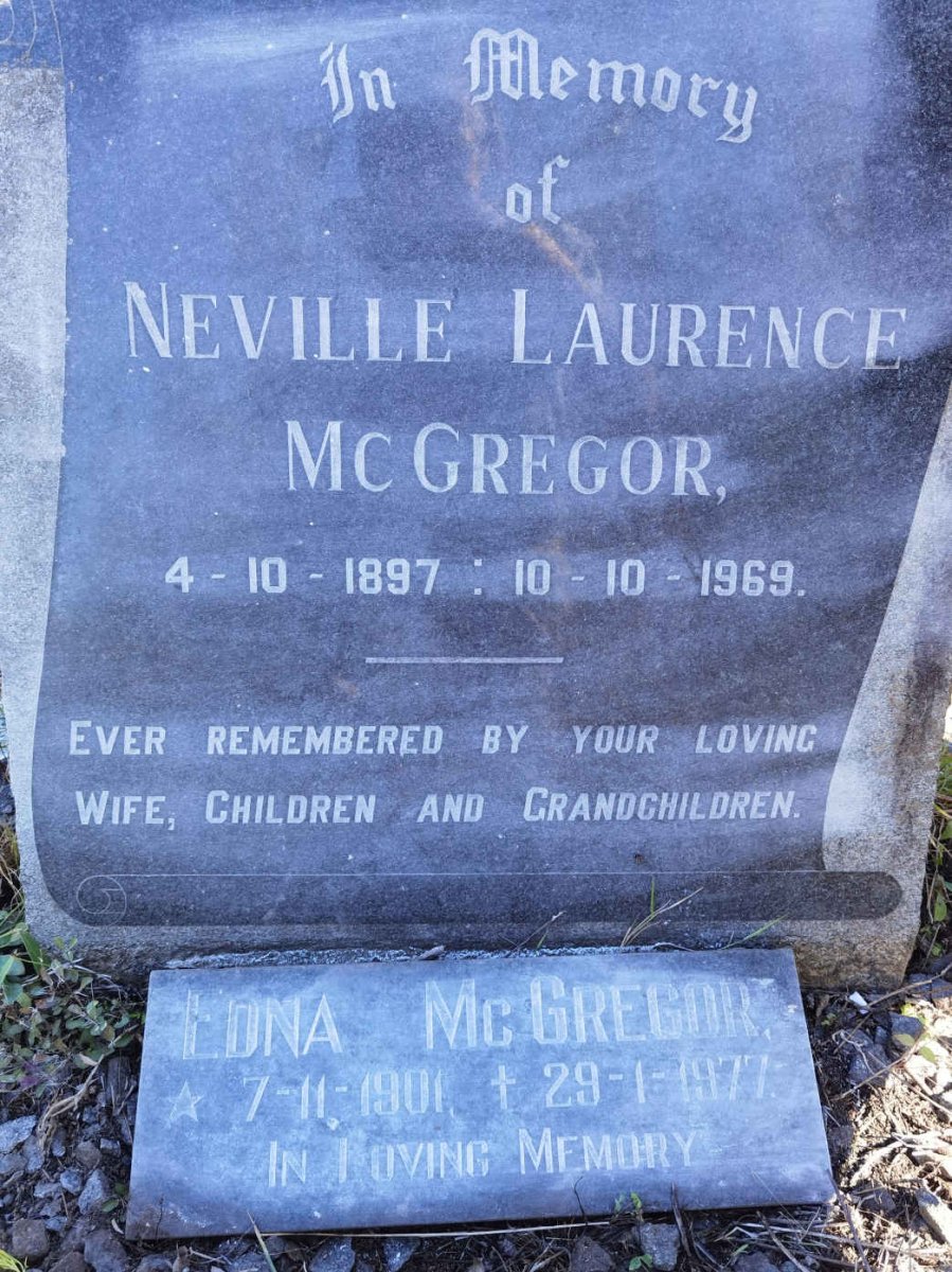 McGREGOR Neville Laurence 1897-1969 &amp; Edna 1901-1977