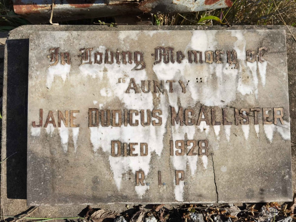 McALLISTER Jane Dudicus -1928