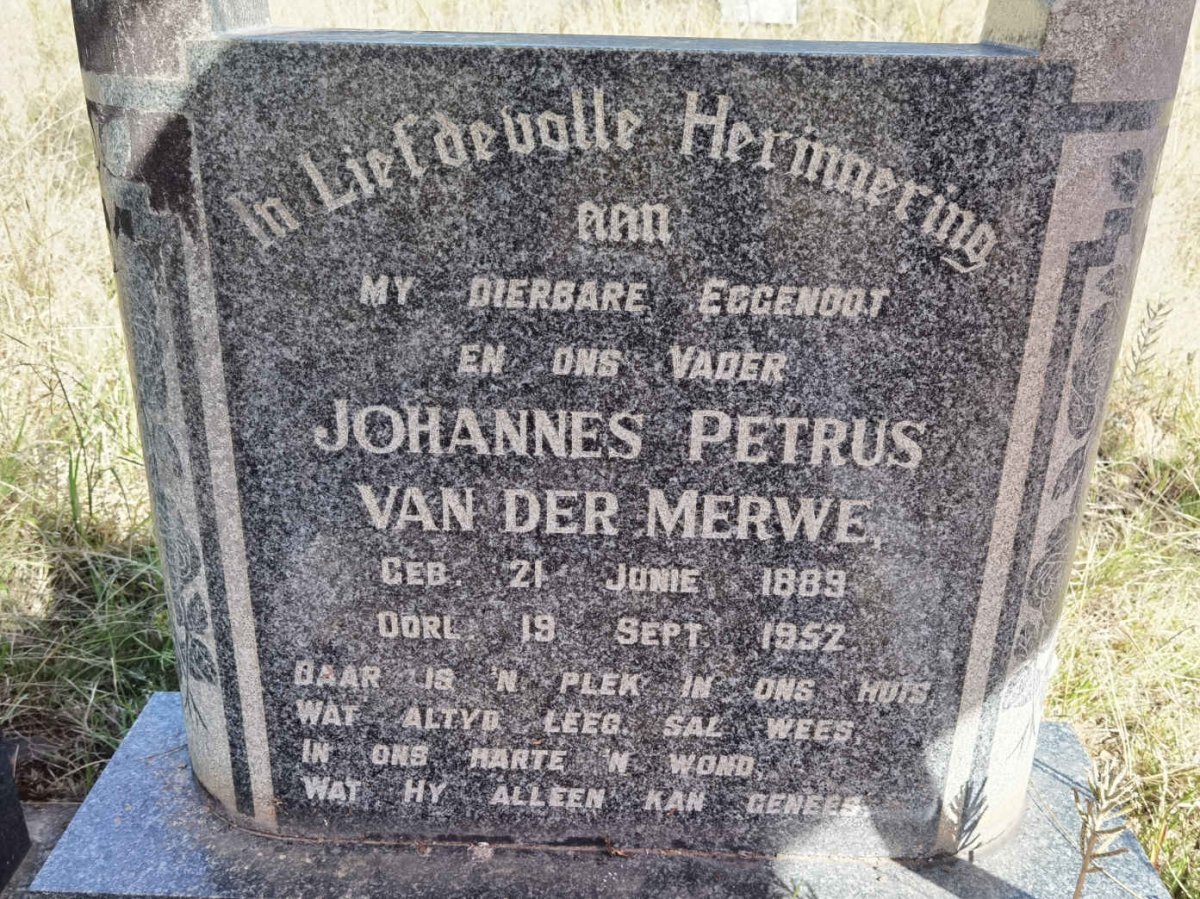 MERWE Johannes Petrus, van der 1889-1952