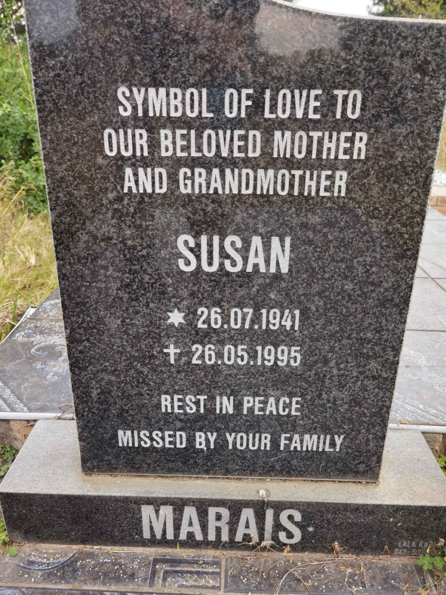 MARAIS Susan 1941-1995