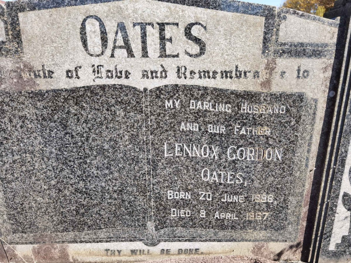 OATES Lennox Gordon 1896-1967
