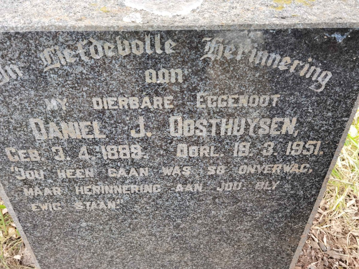 OOSTHUYSEN Daniel J. 1889-1951