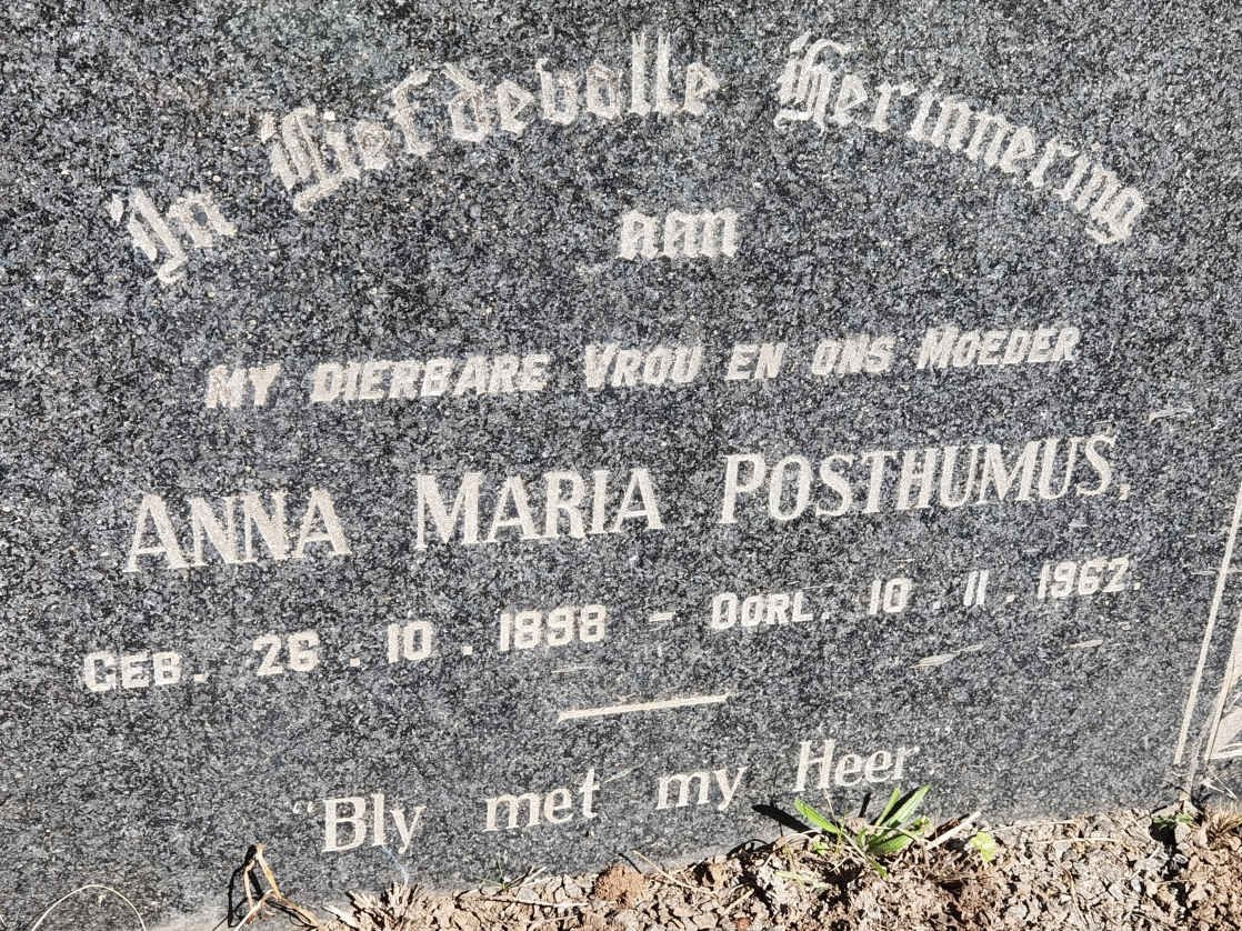 POSTHUMUS Anna Maria 1898-1962