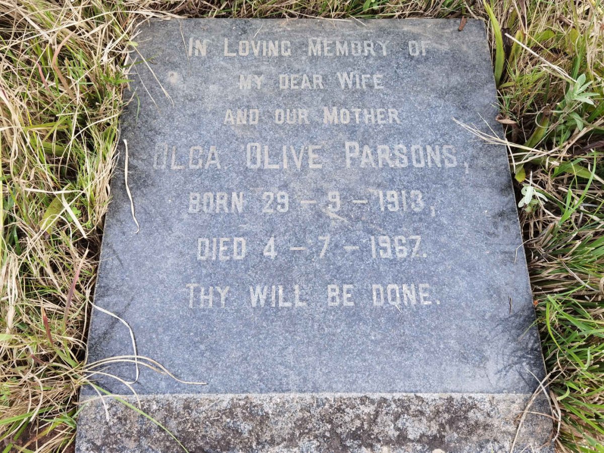 PARSONS Olga Olive 1913-1967