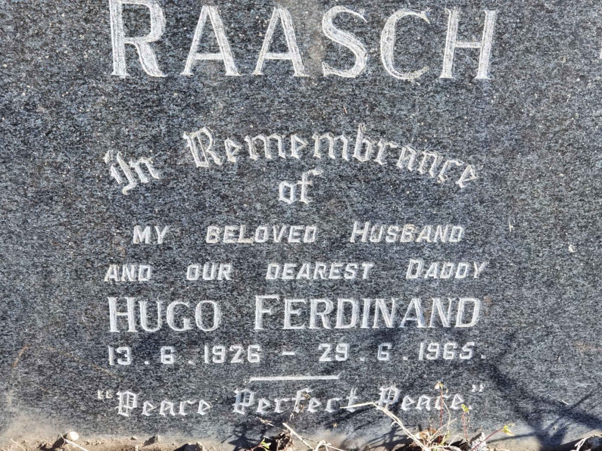 RAASCH Hugo Ferdinand 1926-1965