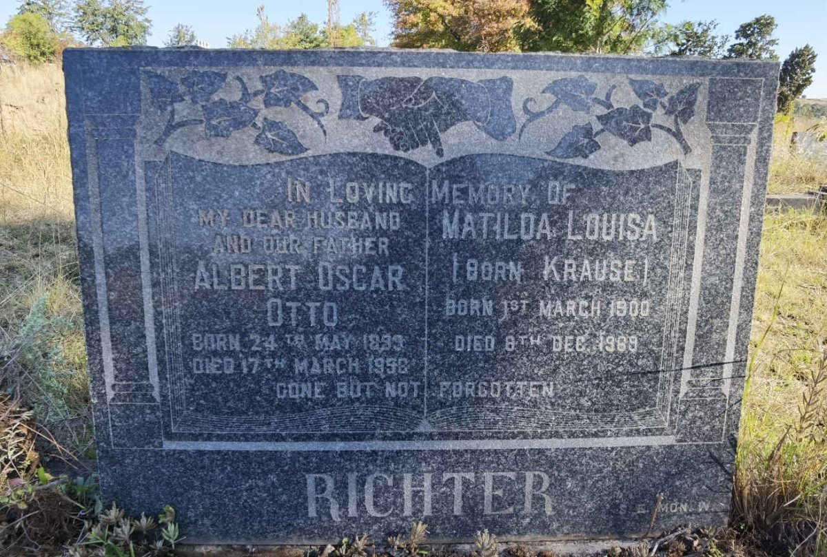 RICHTER Albert Oscar Otto 1899-1958 &amp; Matilda Louisa KRAUSE 1900-1969