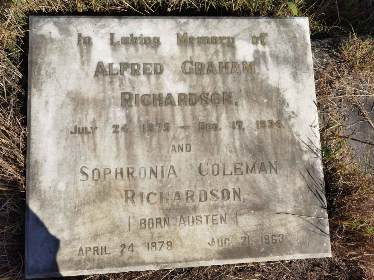 RICHARDSON Alfred Graham 1875-1934 &amp; Sophronia Coleman AUSTEN 1879-1963