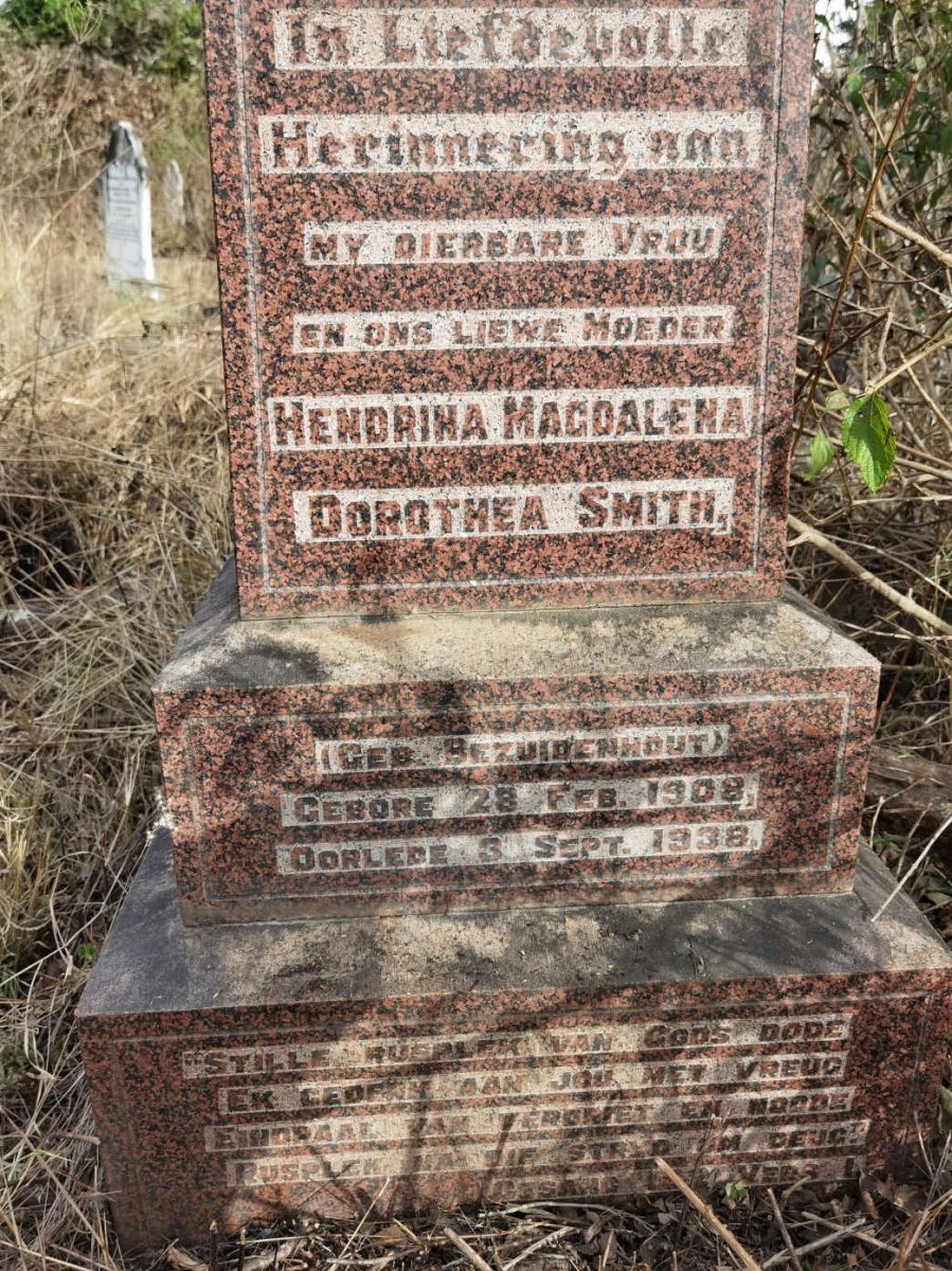 SMITH Hendrina Magdalena Dorothea nee BEZUIDENHOUT 1908-1938