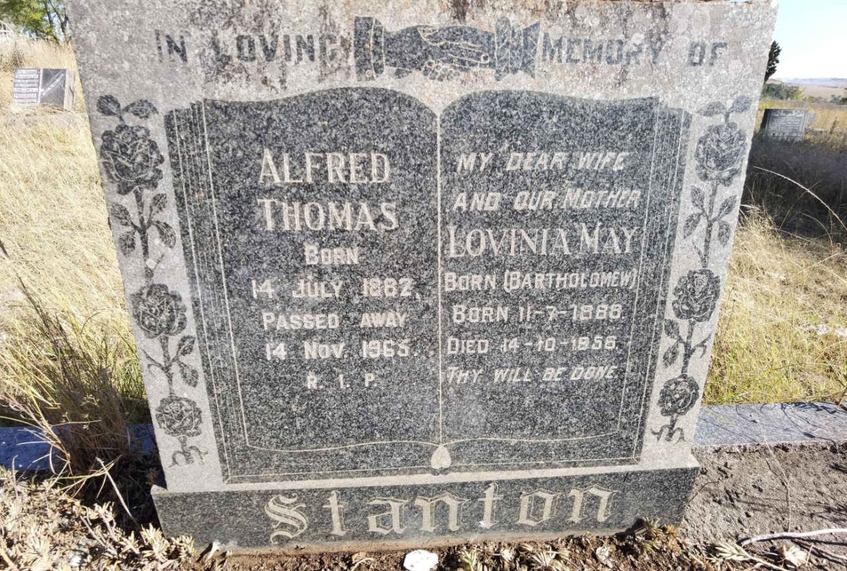 STANTON Alfred Thomas 1882-1965 &amp; Lovinia May BARTHOLOMEW 1888-1956