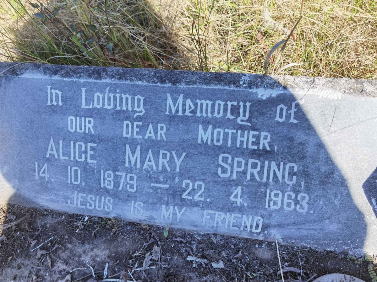 SPRING Alice Mary 1879-1963