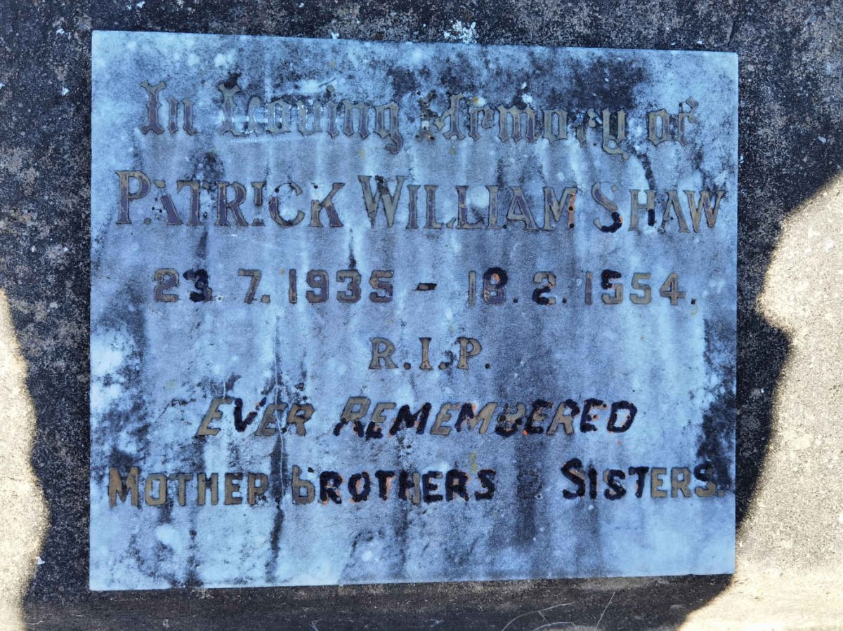 SHAW Patrick William 1935-1954