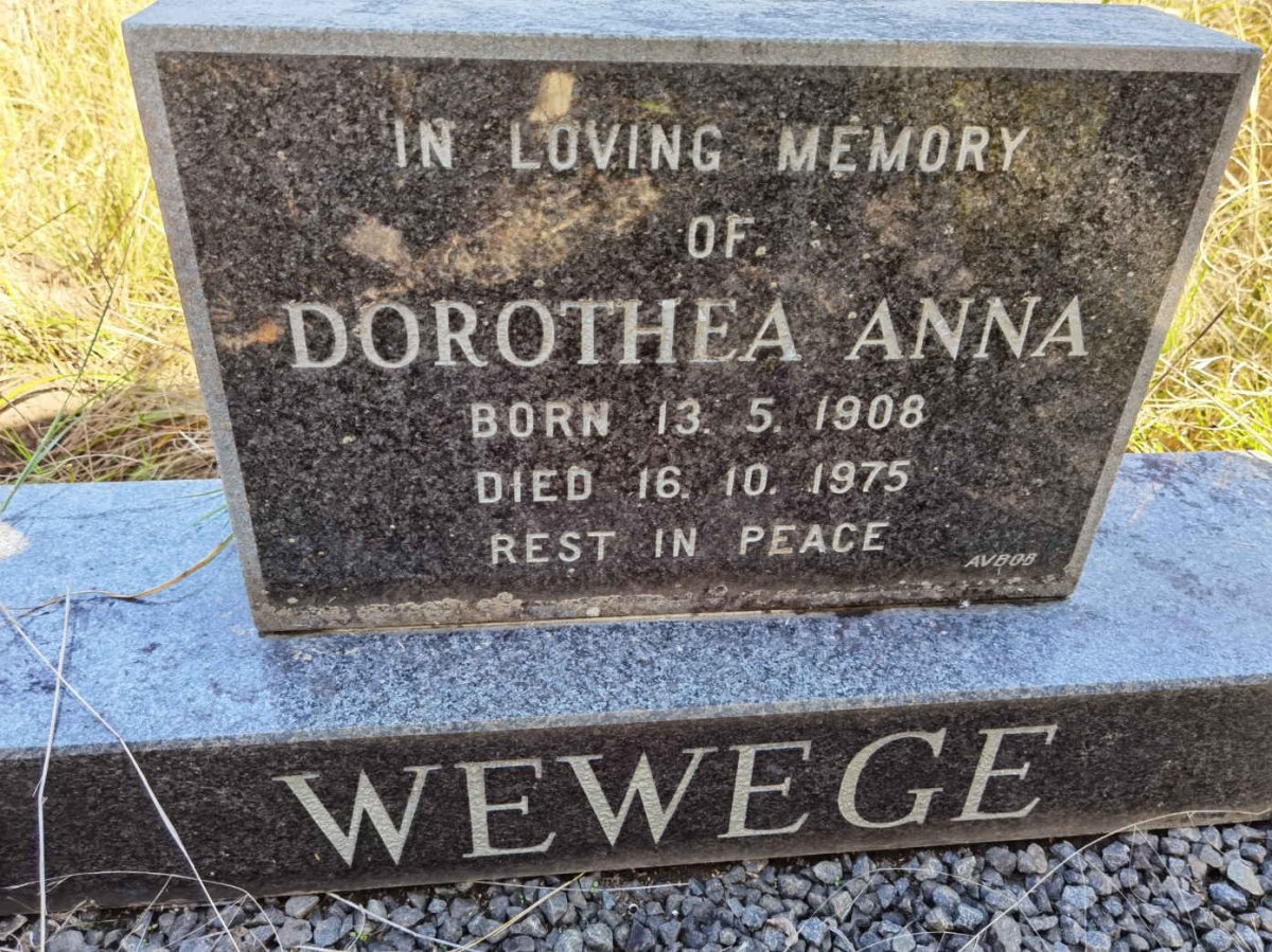 WEWEGE Dorothea Anna 1908-1975