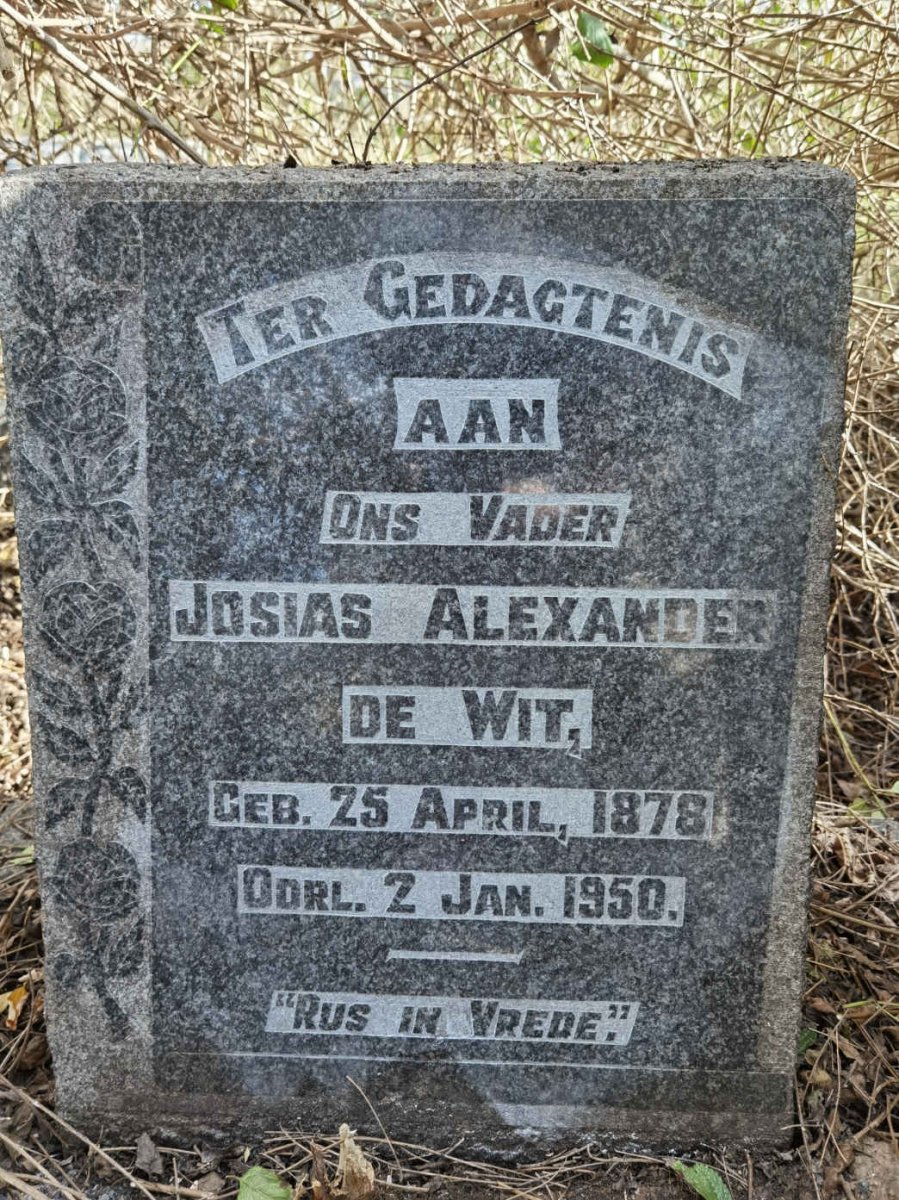 WIT Josias Alexander, de 1878-1950